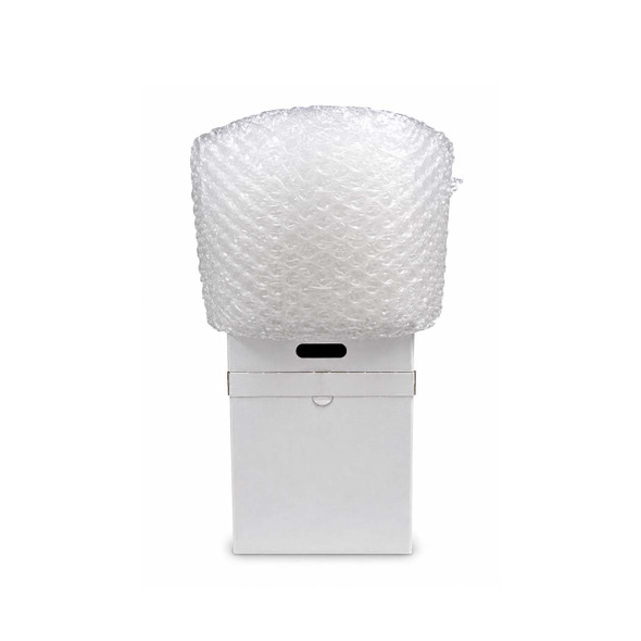 Lightweight air bubble roll with 12" perforations on top of a box