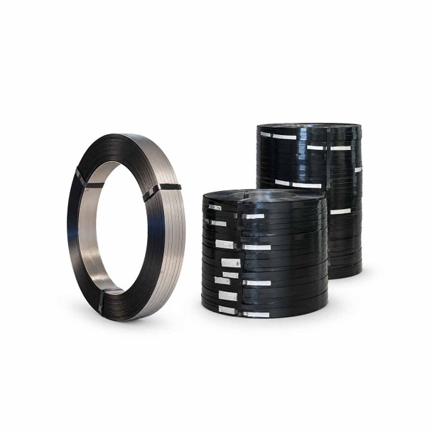 High tensile ribbon wound steel strapping coils for heavy-duty industrial packaging and load securement