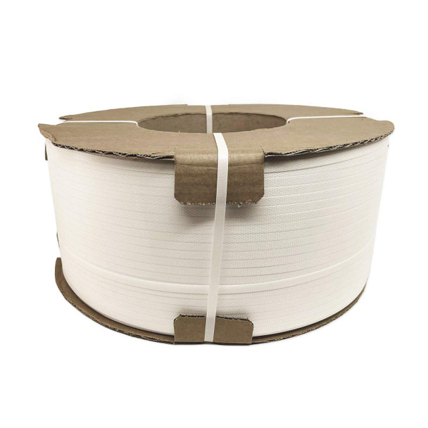 3/8" x .024 White Polypropylene Strapping 9 x 8" Core