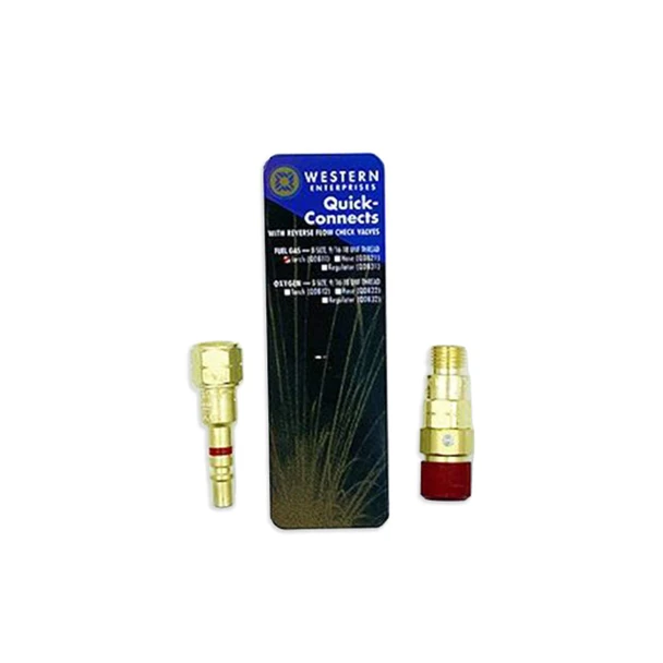Quick Disconnect Fitting - Tool Side brass connector set with Western Enterprises packaging
