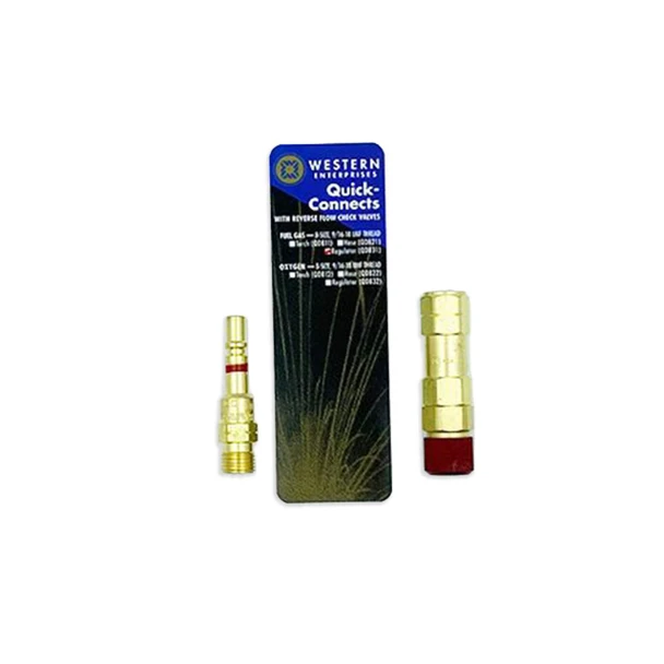 Quick Disconnect Fitting - Regulator Side brass connector set with Western Enterprises packaging