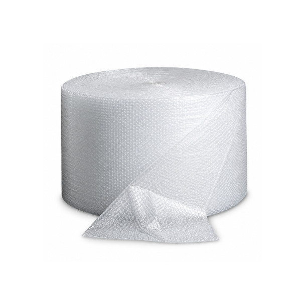 3/16" x 48" x 750' lightweight air bubble roll with perforations partially unrolled