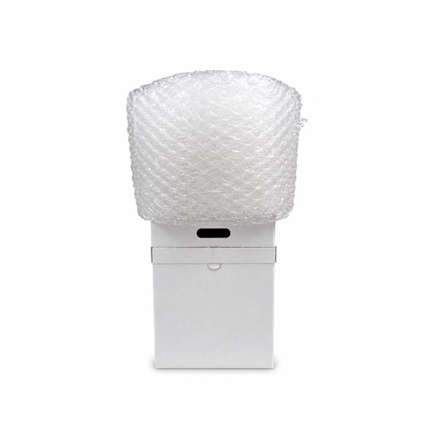 5/16" x 12" x 100' lightweight air bubble roll with 12" perforations on a box