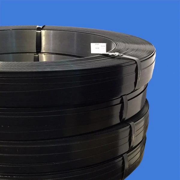 Stack of steel strapping