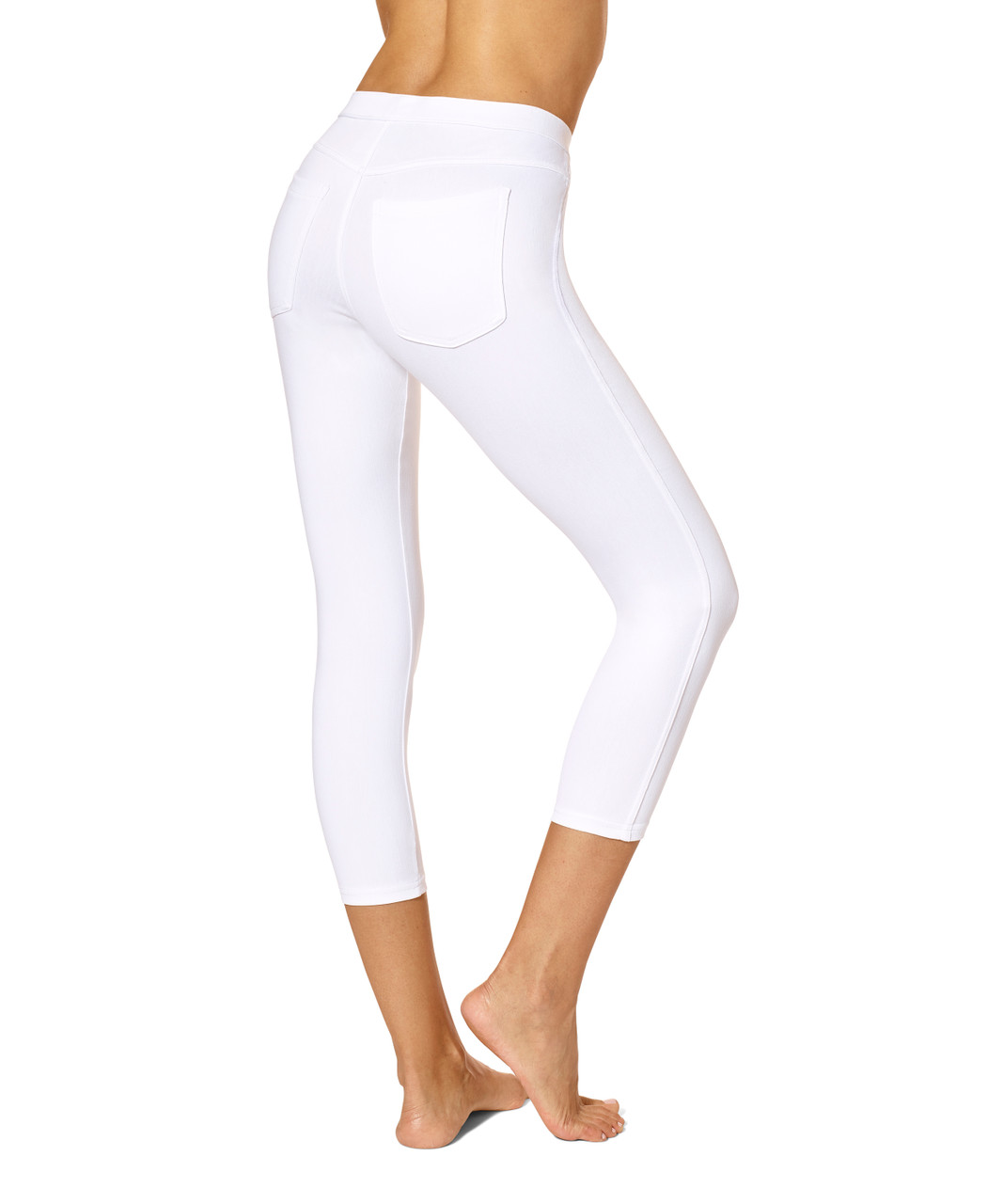 TrueSlim™ White Capri Leggings with Stone – TrueSlim Jeans