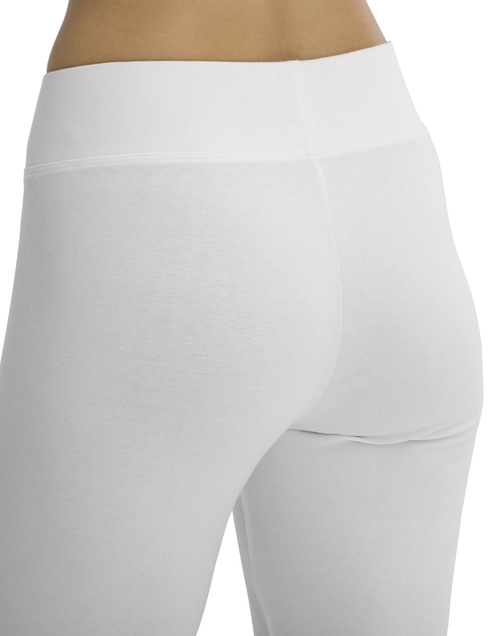 ESMARA Super Soft Woman's White Cotton Capri Leggings Size Large NWT
