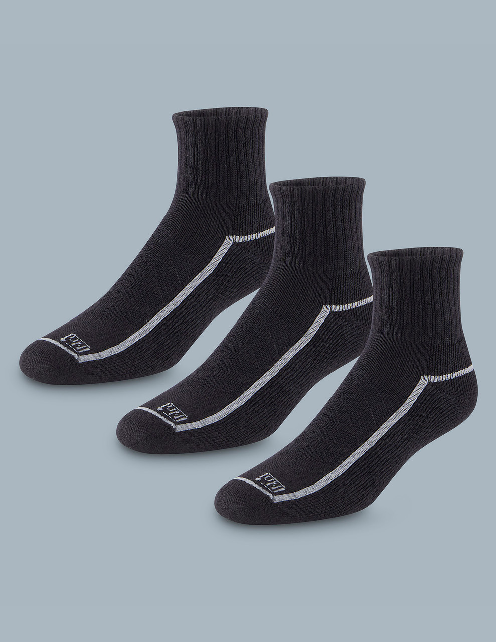 No Nonsense Quarter Top Cushioned Socks, White 3 pairs