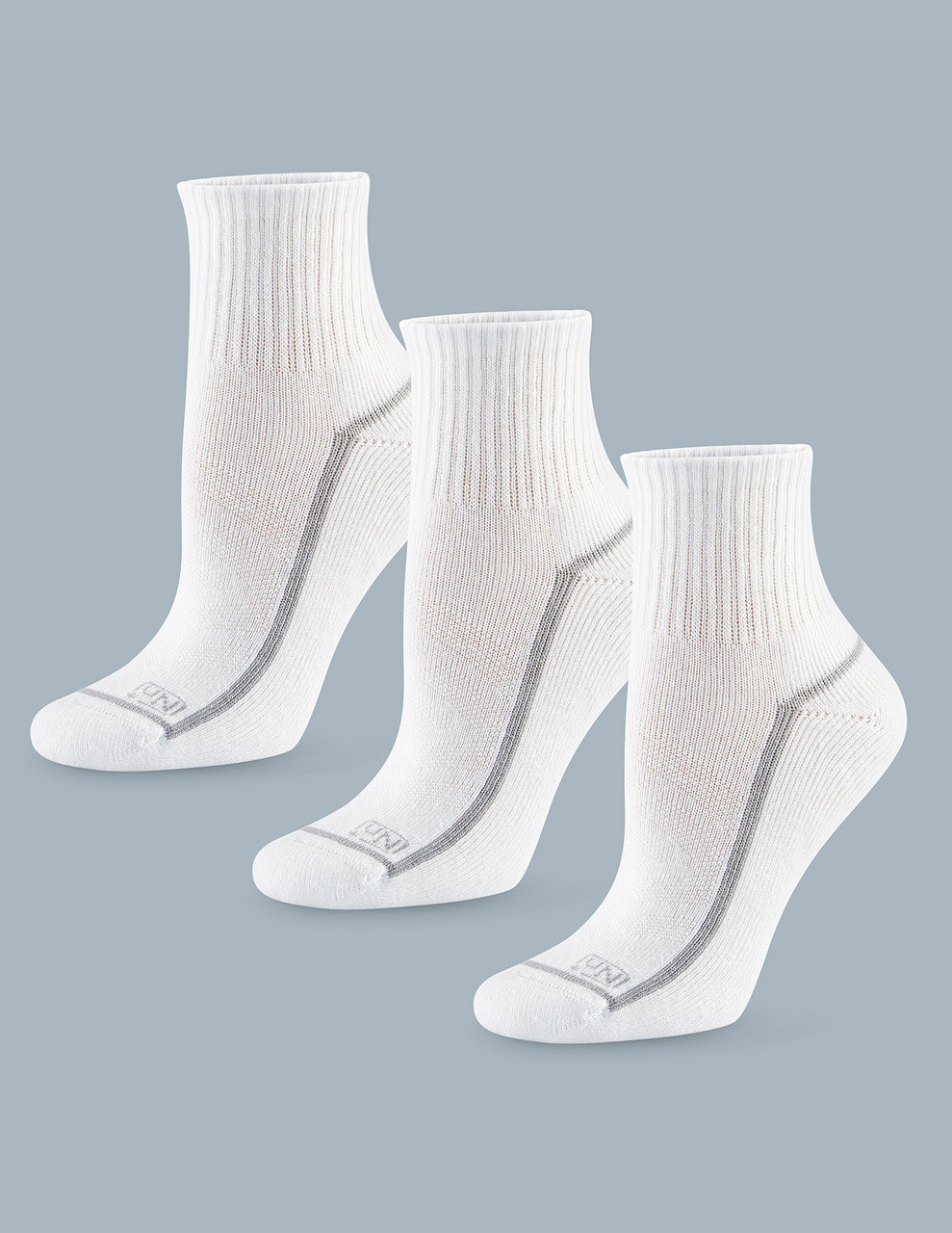 ExpanTech Stretch Tech Women's Quarter Top Socks 3 Pairs White