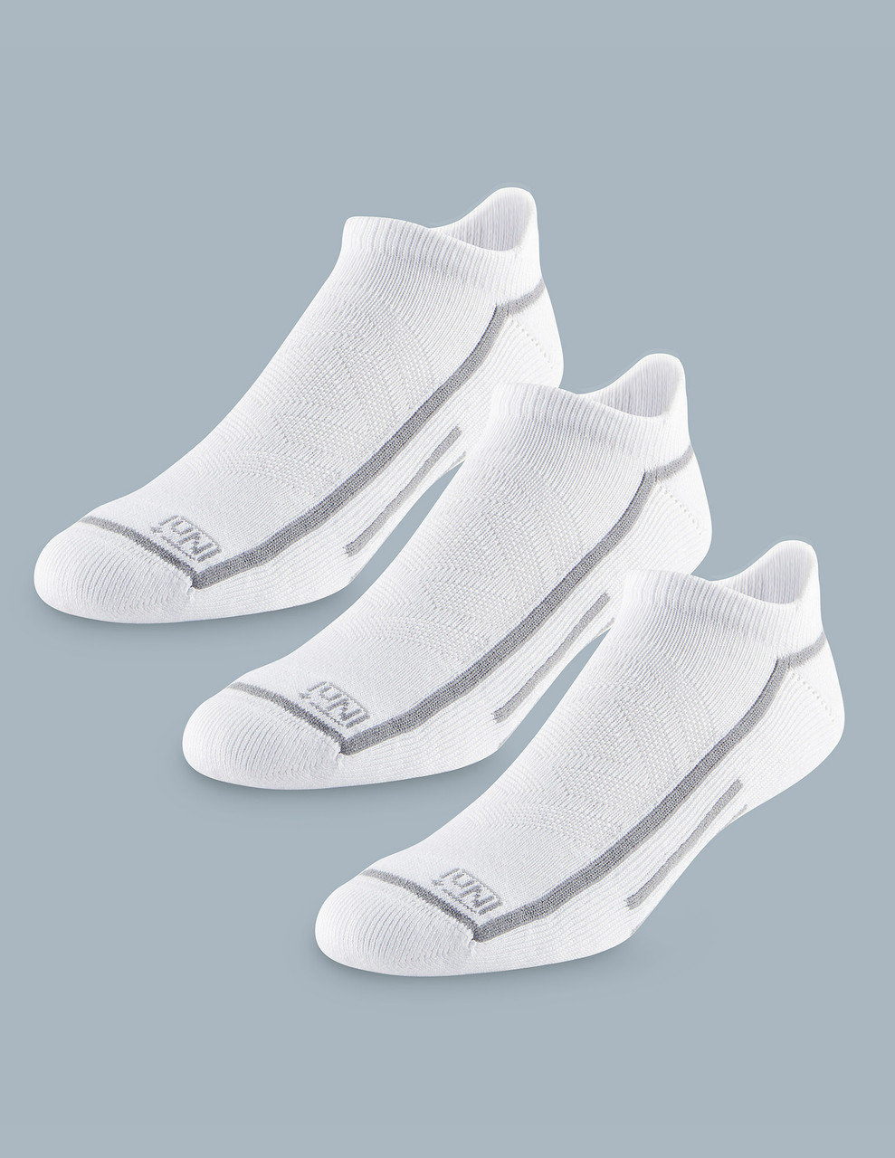 ExpanTech Stretch Tech Men's Tab Back Socks 3 Pairs White