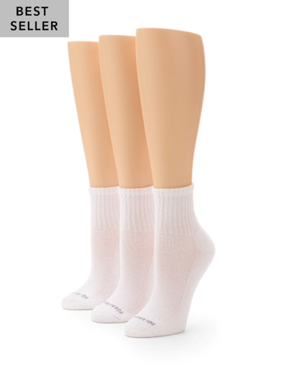 No Nonsense Women's Cushioned Mini Crew Socks - 3 pk - White, 4-10