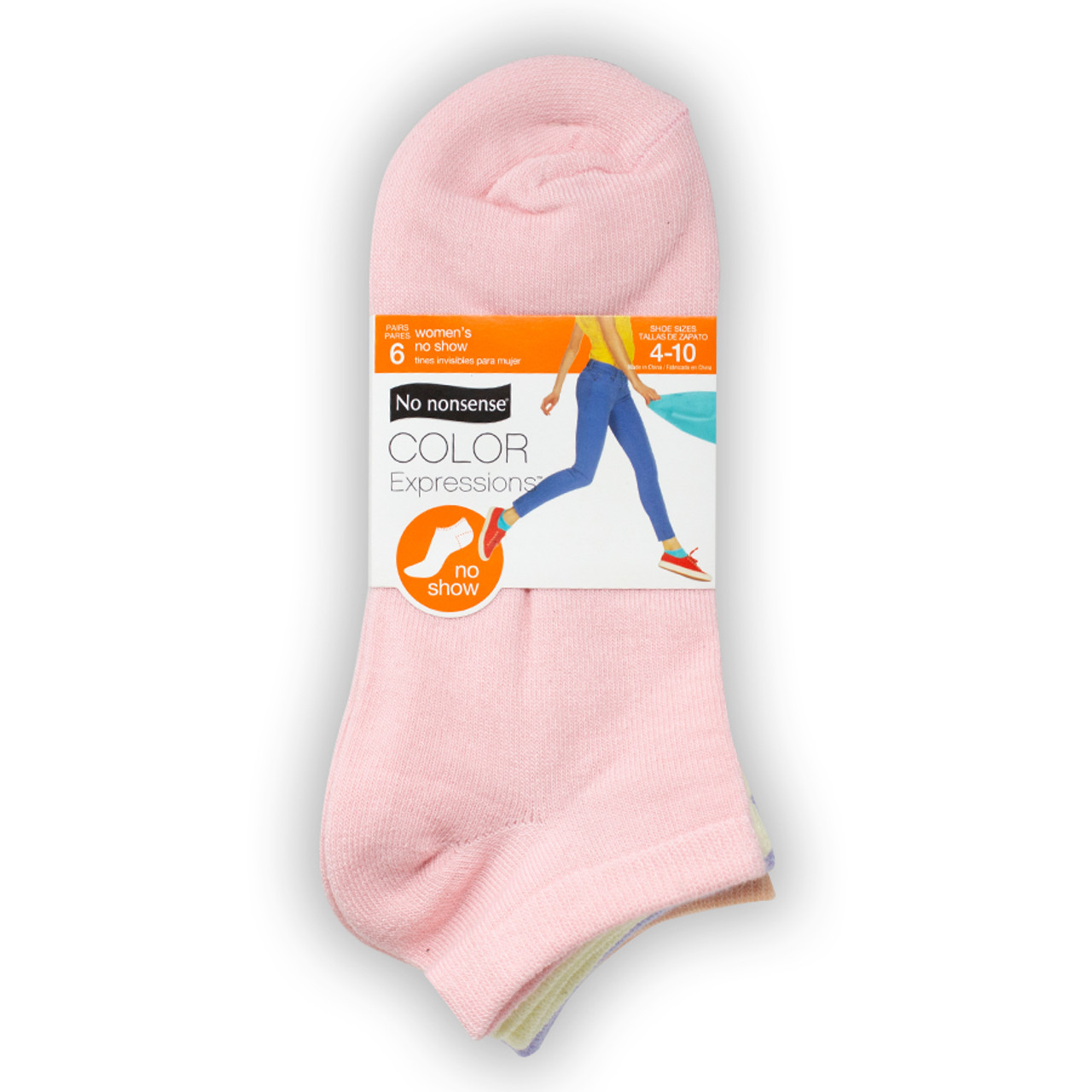 Solid No Show Socks 6 Pair Pack
