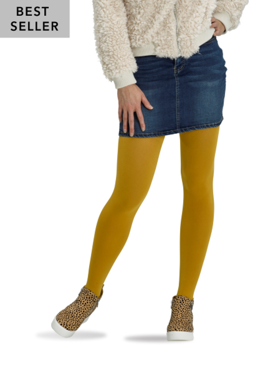 Women's Yellow Opaque Tights