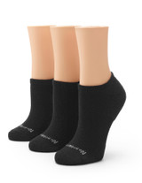 Soft & Breathable Half Cushioned Ventilated No Show Socks-3 Pair Pack, Black 9-12