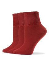 Kids Turn Cuff Sock 3 Pair Pack Paprika M