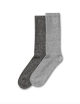 Soft Terry Crew Sock 2 Pair Pack Castlerock Shoe Sizes 4-10