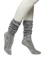 Ribbed Slouch Sock Pearl Shoe Sizes 4-10