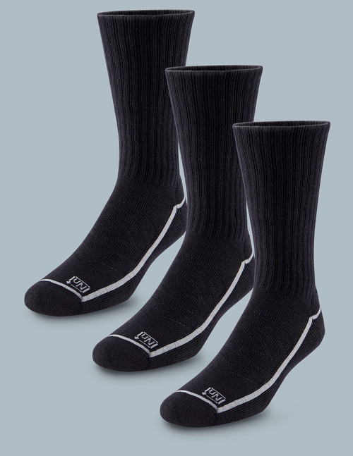 ExpanTech Stretch Tech Men's Crew Socks 3 Pairs Black