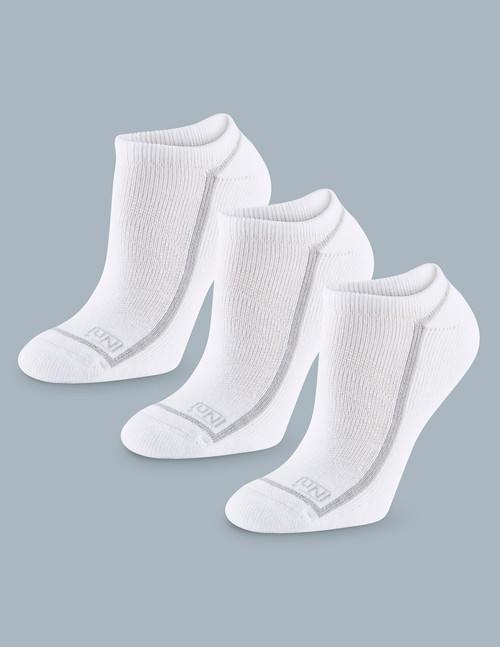 ExpanTech Stretch Tech Women's No Show Socks 3 Pairs White