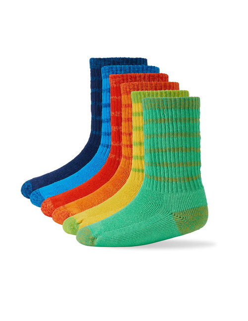 Kids ExpanTech Sport Crew Sock 6 Pair Pack