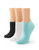 Soft & Breathable Women's Uncushioned No Show Socks 3 Pair Pack Seawind/Black/White, Shoe Sizes 4-10