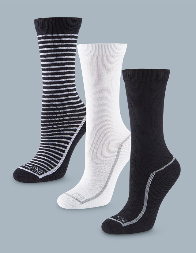 No nonsense Women's Silky Trouser Sock 3 Pair Pack Black Shoe