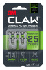 3M™ CLAW™ Drywall Picture Hanger 25 lb with Temporary Spot Marker 3PH25M-4ES, 4 hangers, 4 markers