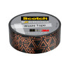 Scotch® Expressions Washi Tape C614-P4, .59 in x 275 in (15 mm x 7 m) Black and Copper Foil Triangles