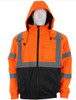 Luminator® Series Two Tone Value Bomber Quilted Rain Jacket with Silver Reflective Stripes Orange