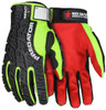 Predator® Mechanics Work Gloves - Textured PVC Coated Synthetic Palm - High Visibility Spandex Back - Back-of-Hand Impact Protection - Reinforced Thumb Crotch - Patented Design Tire Tread TPR on the Back of the Hand