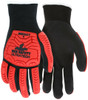 MCR Safety UltraTech® Mechanics Gloves - Black Sandy Nitrile Foam Palm - TPR Back of Hand Protection - 13-Gauge Nylon Shell - Hi-Vis TPR Back of Hand Provides Excellent Impact Protection