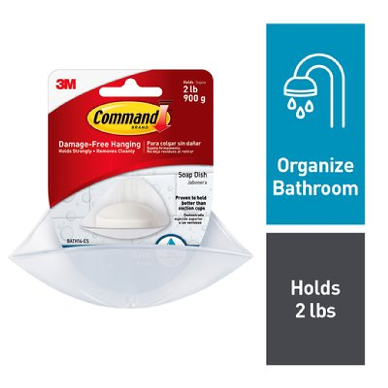 Command™ Soap Dish with Water-Resistant Strips BATH14-ES