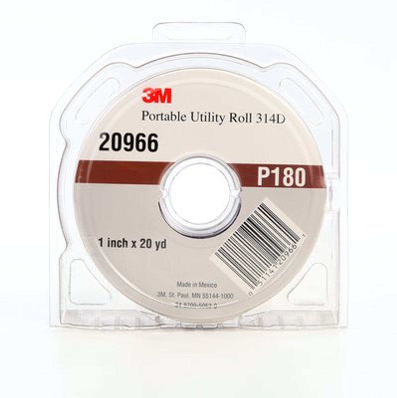 3M™ Portable Utility Cloth Roll 314D, 1 in x 20 yd P180 J-weight