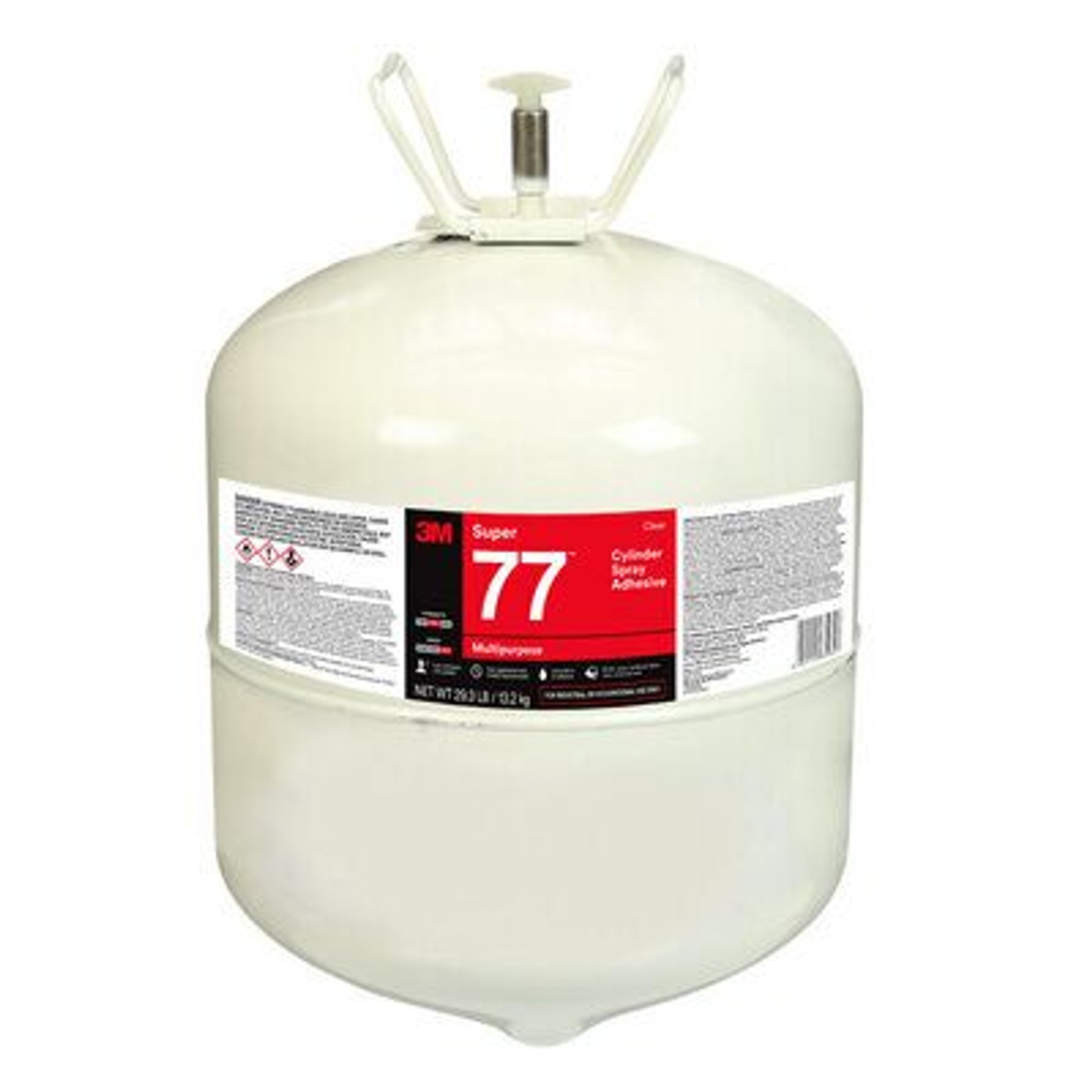 3M™ Super 77™ Multipurpose Cylinder Spray Adhesive, Clear, Large Cylinder  (Net Wt 29.3 lb) - NOT FOR CONSUMER/RETAIL SALE OR USE - The Binding Source
