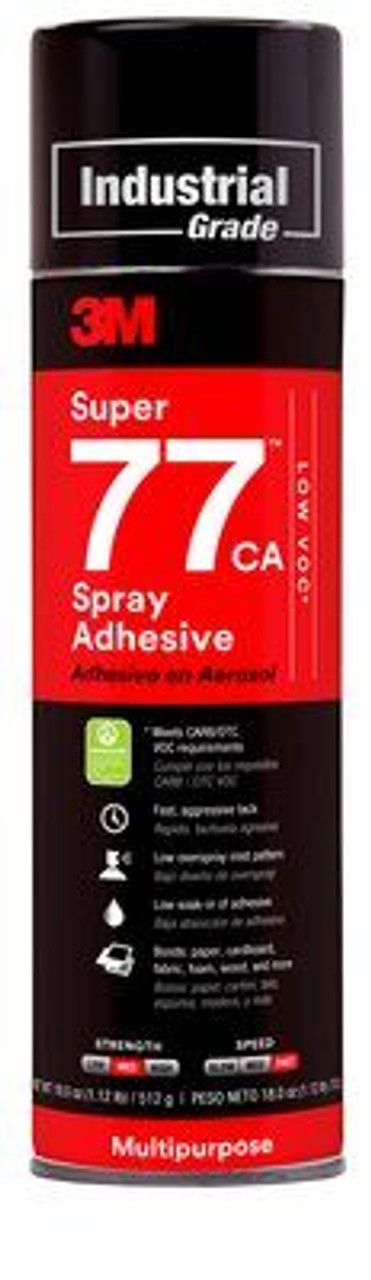 3M™ Super 77™ CA Multipurpose Spray Adhesive, Low VOC <25%, Clear, 24 fl oz  Can (Net Wt 18.0 oz)