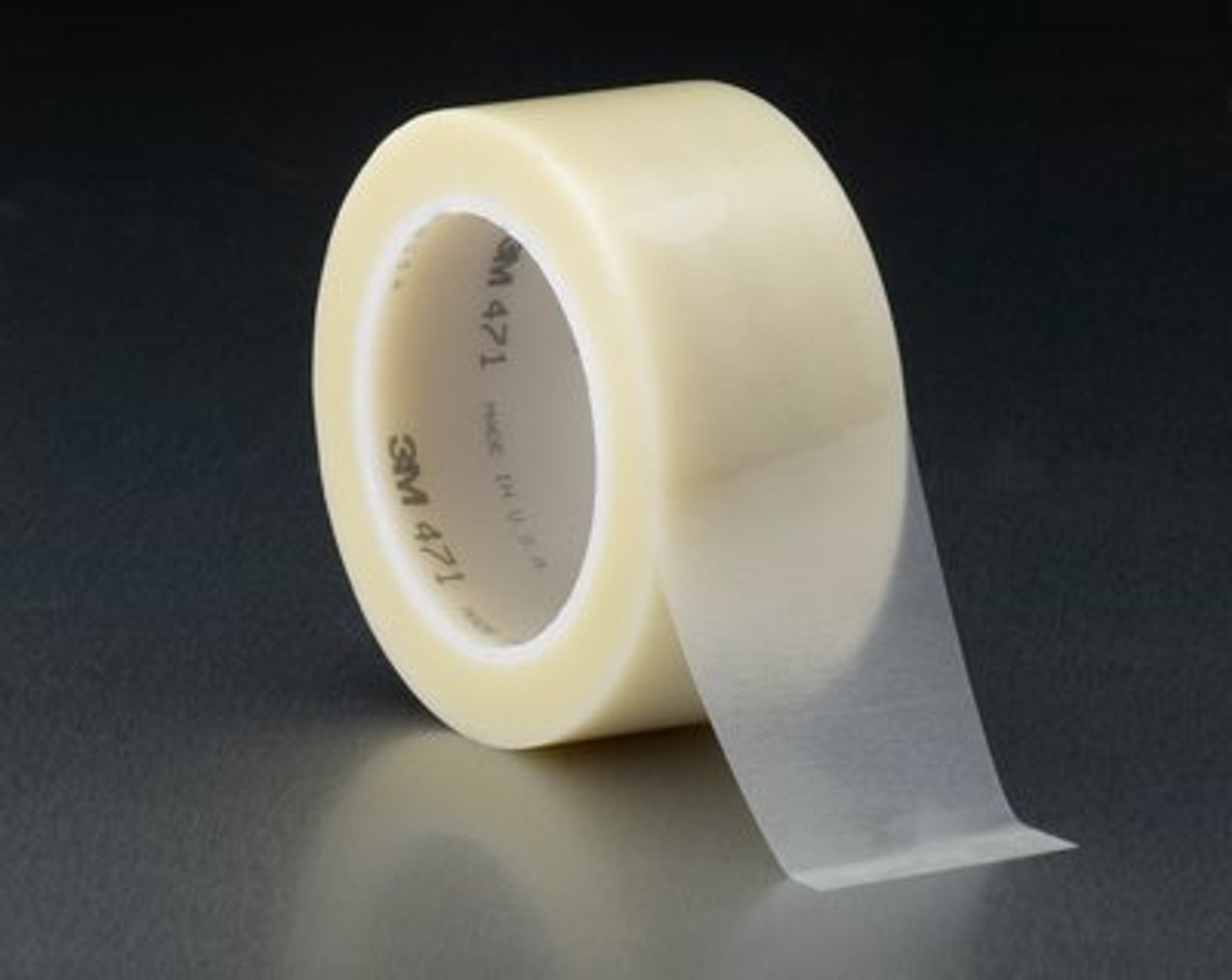 3M™ Vinyl Tape 471, Transparent, 2 in x 36 yd, 5.2 mil