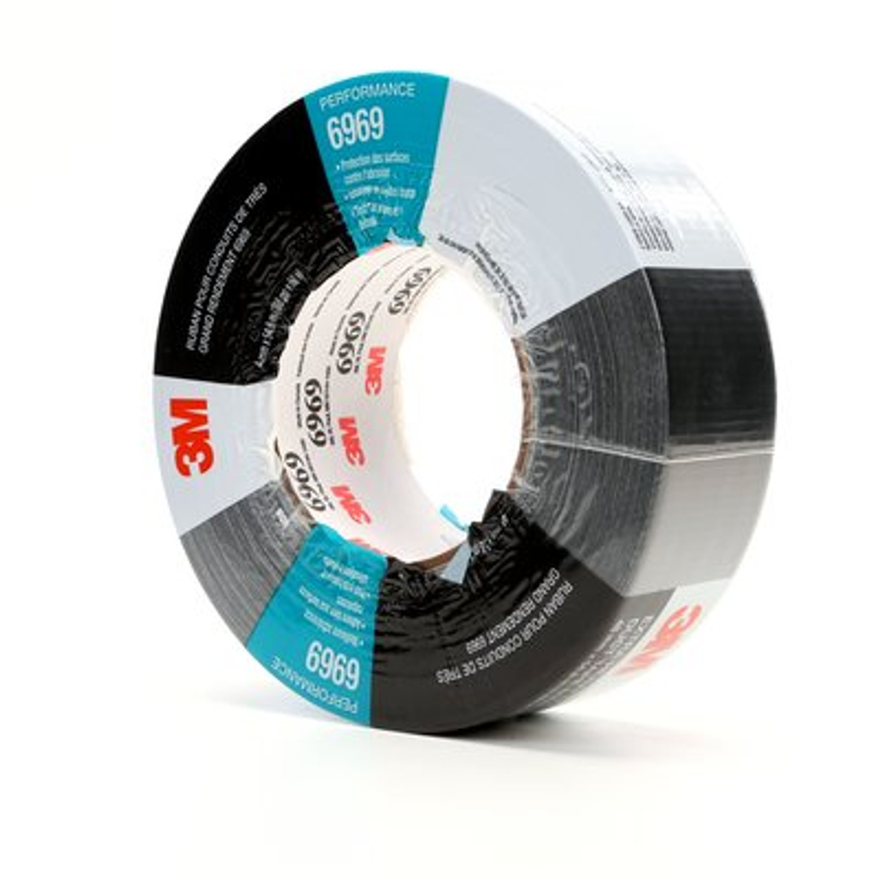 3M™ Extra Heavy Duty Duct Tape 6969, Black, 48 mm x 54.8 m, 10.7 mil