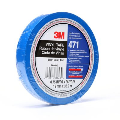 3M™ Vinyl Tape 471, Blue, 3/4 in x 36 yd, 5.2 mil
