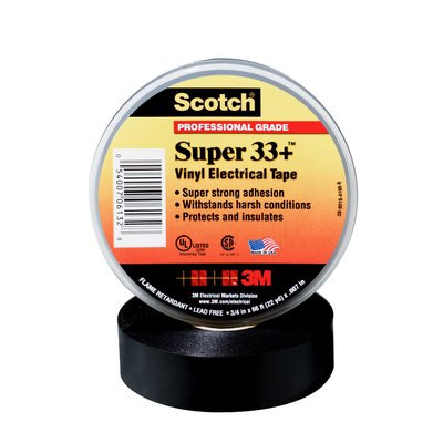 34 THIRTY FOUR＋E 410M Scotch® Super 33+ Vinyl Electrical Tape, 3/4 in x 44 ft, Black