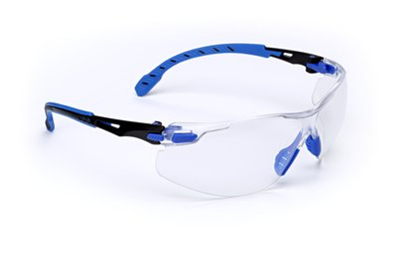 3M™ Solus™ 1000-Series Safety Glasses S1101SGAF, Black/Blue, Clear Scotchgard™ Anti-Fog Lens