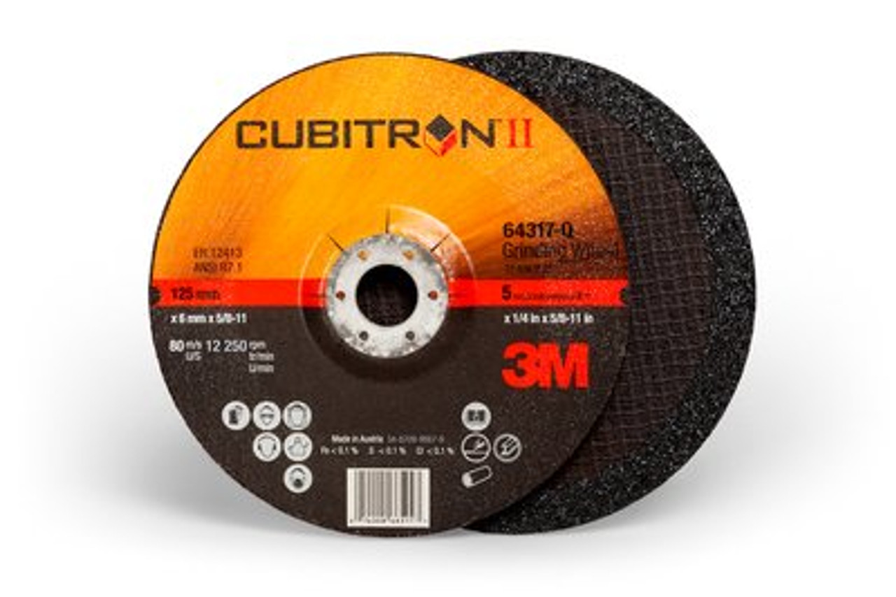 3M™ Cubitron™ II Depressed Center Grinding Wheel T27, (78466-Q), 4-1/2 in x 1/4 in x 7/8 in, 10 , 20 per case