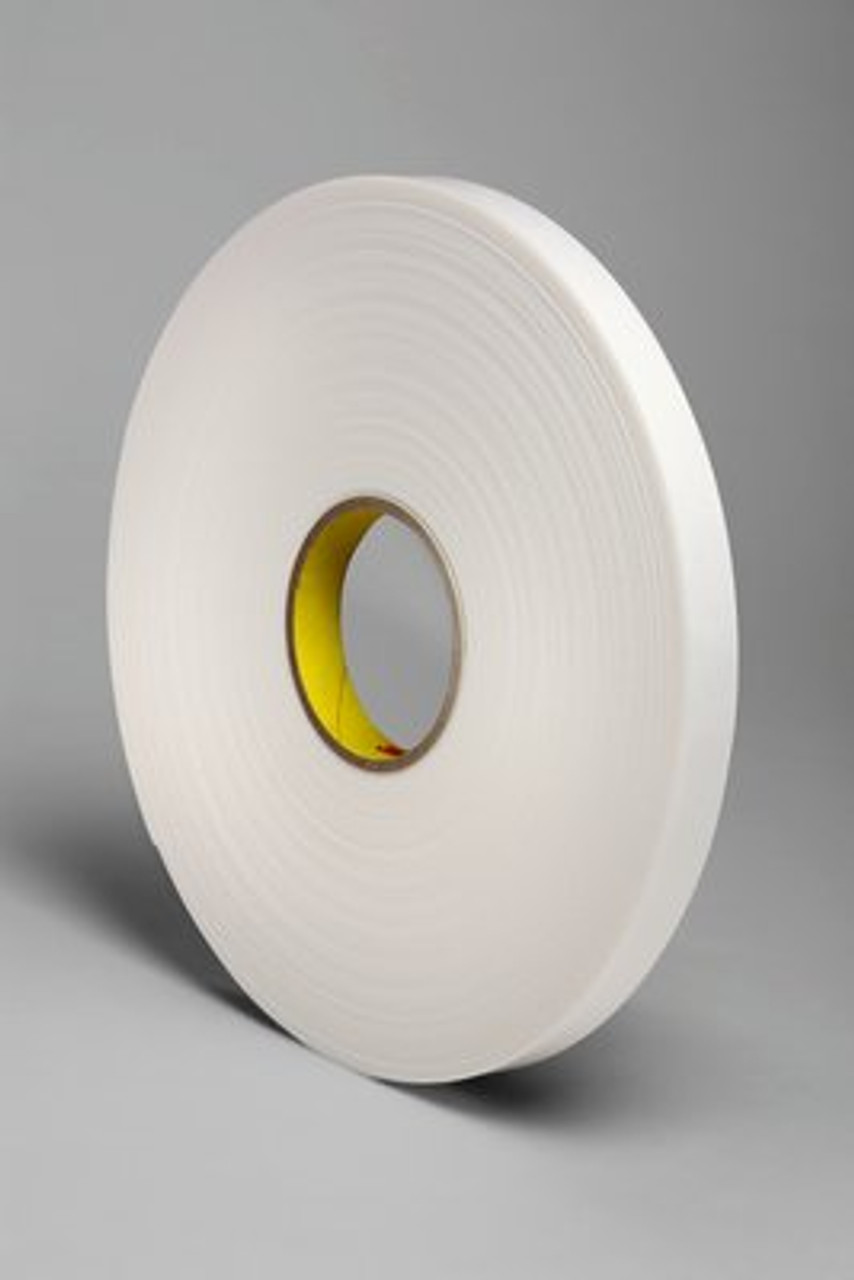 3M™ Double Coated Polyethylene Foam Tape 4466, White, 3/4 in x 36 yd, 62 mil