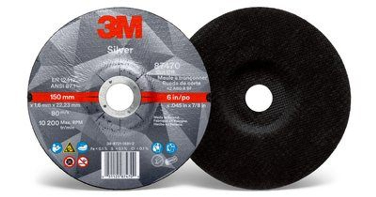 3M™ Silver Cut-Off Wheel 87470, T27, 6 in x .045 in x 7/8 in, 25  50 per case