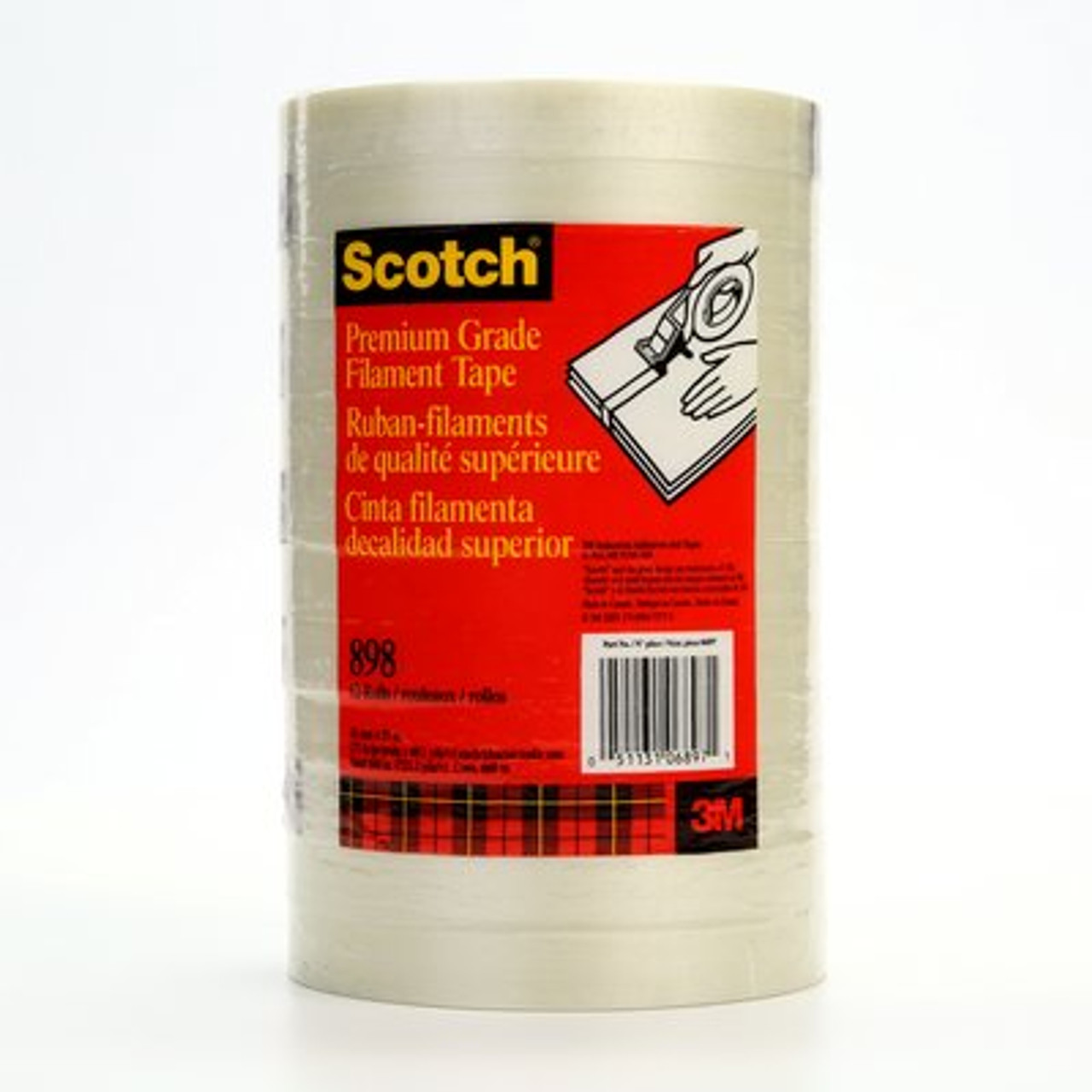 Scotch® Filament Tape 898 Clear, 18 mm x 55 m