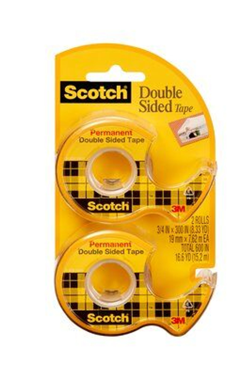 Scotch® Double Sided Tape 665, 1/2 in x 900 in, Boxed, 72 Rolls/Carton