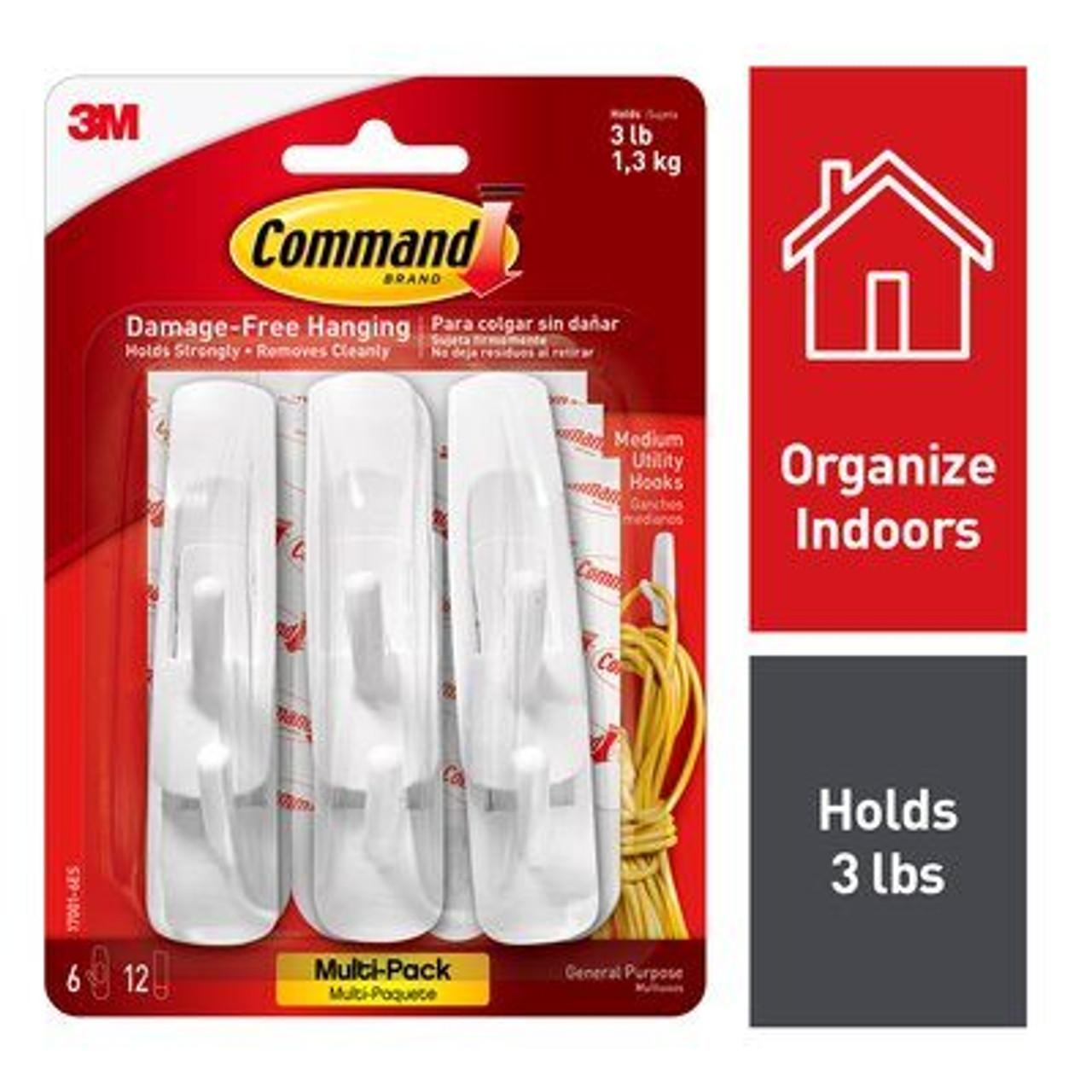 3M Command General Purpose Hooks, Medium - 2 pack