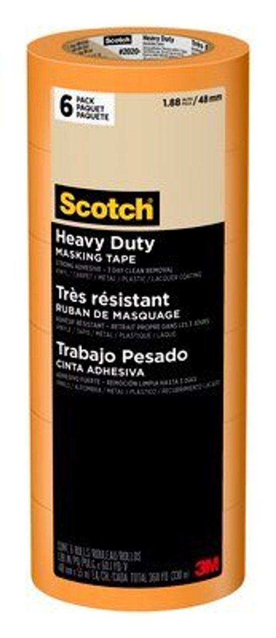 Scotch® Heavy Duty Masking Tape 2020+-48TP6, 1.88 in x 60.1 yd (48mm x 55m)