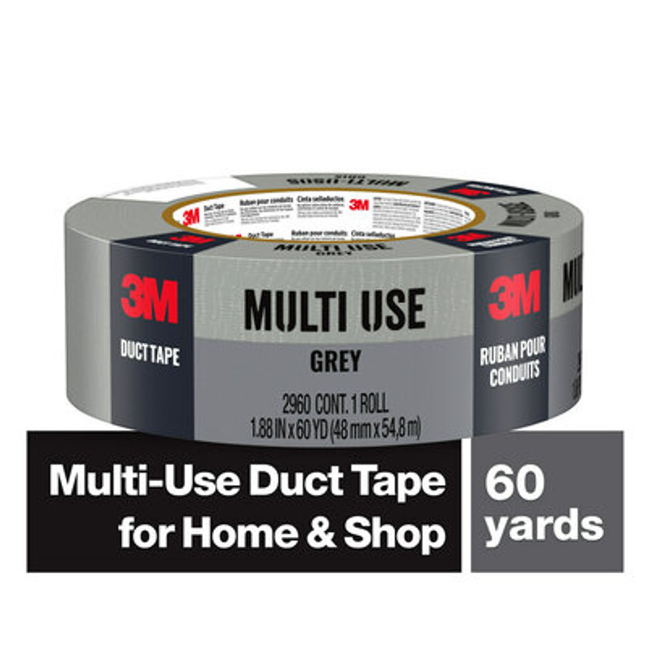 3M™ Multi-Use Duct Tape 2960-A 1.88 in x 60 yd (48.0 mm x 54.8 m)