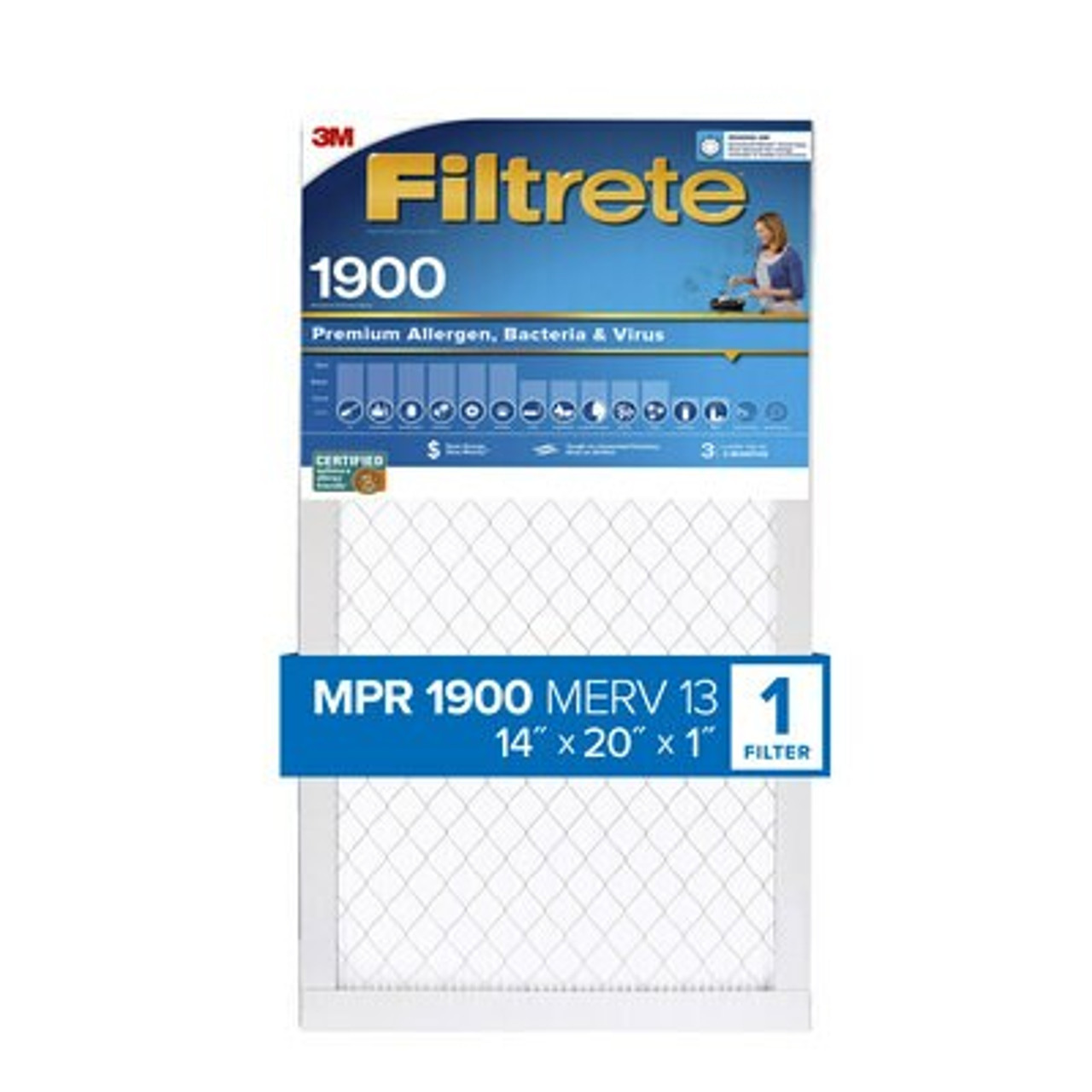 Filtrete™ High Performance Air Filter 1900 MPR UA05-4, 14 in x 20 in x 1 in