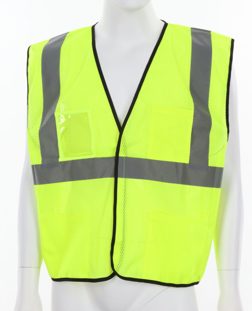 Luminator® Series Hi-Vis Lime Safety Vest - 2 Inch SIlver Reflective Stripes - Mesh Fabric with Hook & Loop Closure - Meets ANSI/ISEA 107 2020 Standard - Type R Class 2 Compliant - Breathable Safety Vest with Mesh Fabric