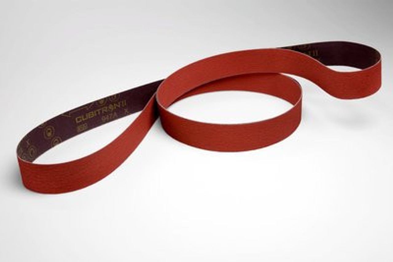 3M™ Cubitron™ ll Cloth Belt 947A, 40+ X-weight, 3 in x 132 in, Film-lok, Single-flex